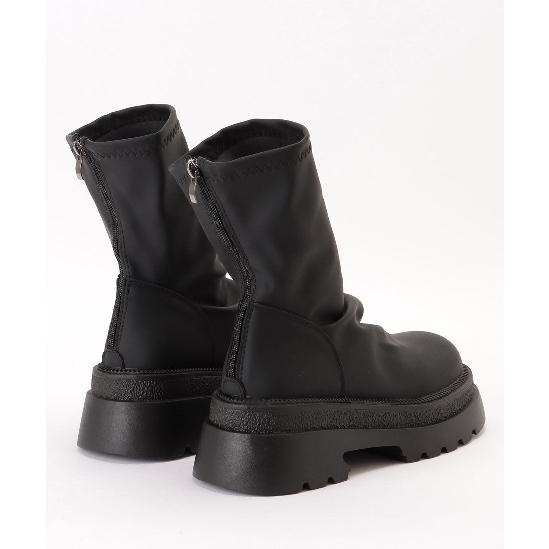 Race Ladies Lace Ladies Solid Color Thick Sole Round Short Boots