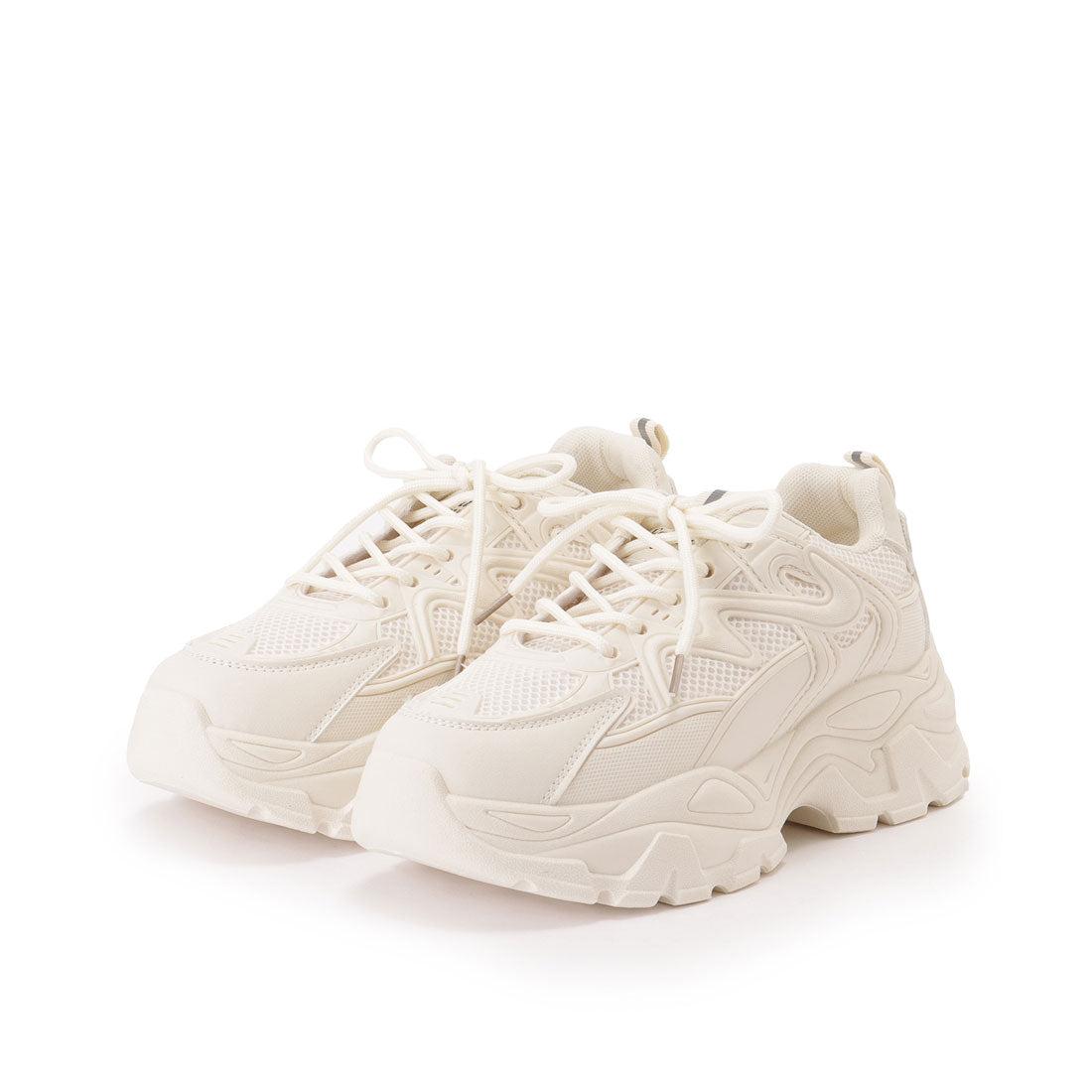 Lace Ladies Pull Strap Volume Mesh Thick Sole Sneakers