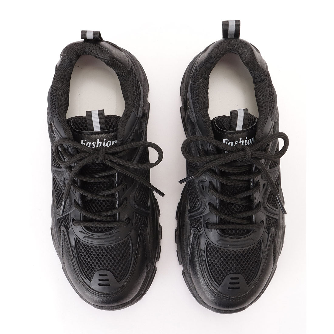 Lace Ladies Pull Strap Volume Mesh Thick Sole Sneakers