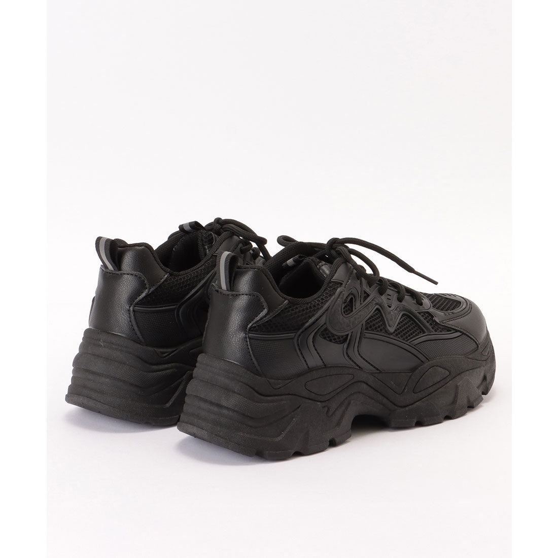 Lace Ladies Pull Strap Volume Mesh Thick Sole Sneakers