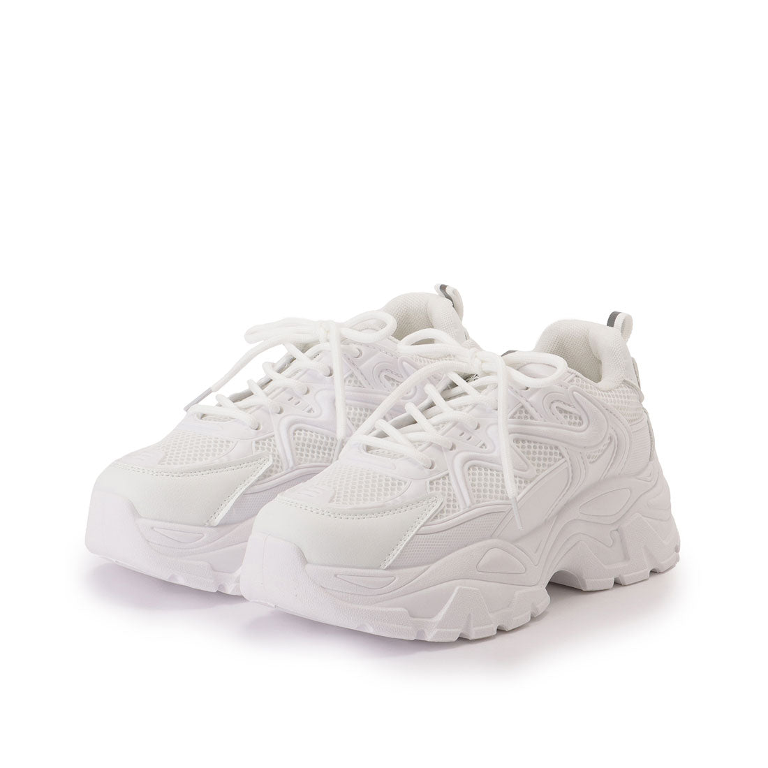 Lace Ladies Pull Strap Volume Mesh Thick Sole Sneakers