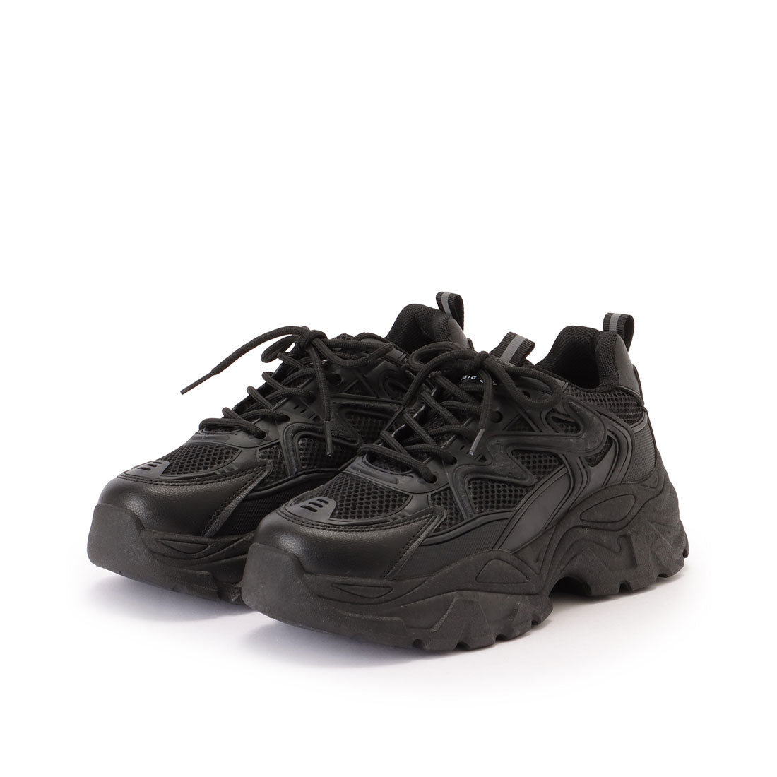 Lace Ladies Pull Strap Volume Mesh Thick Sole Sneakers