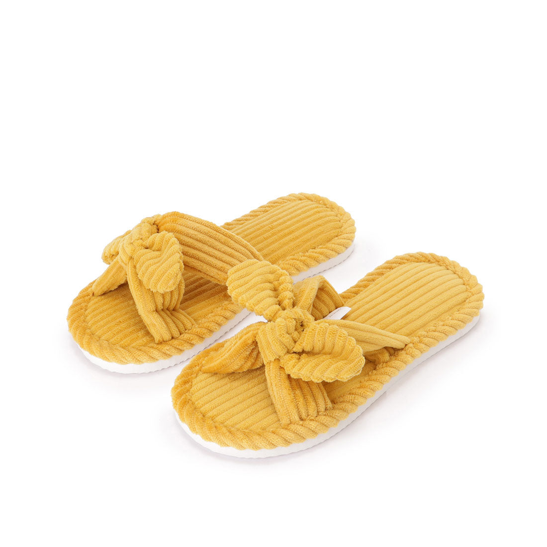 Lace Ladies Corduroy Ribbon Open Room Slippers