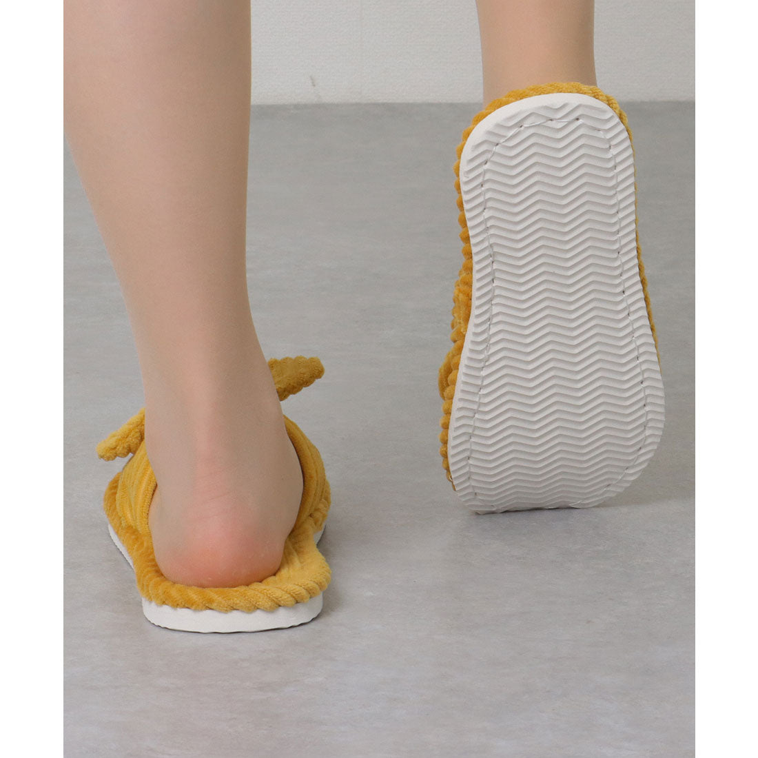 Lace Ladies Corduroy Ribbon Open Room Slippers