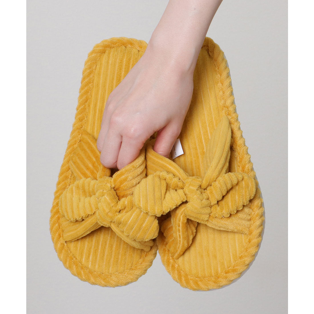 Lace Ladies Corduroy Ribbon Open Room Slippers