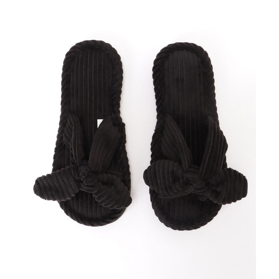 Lace Ladies Corduroy Ribbon Open Room Slippers
