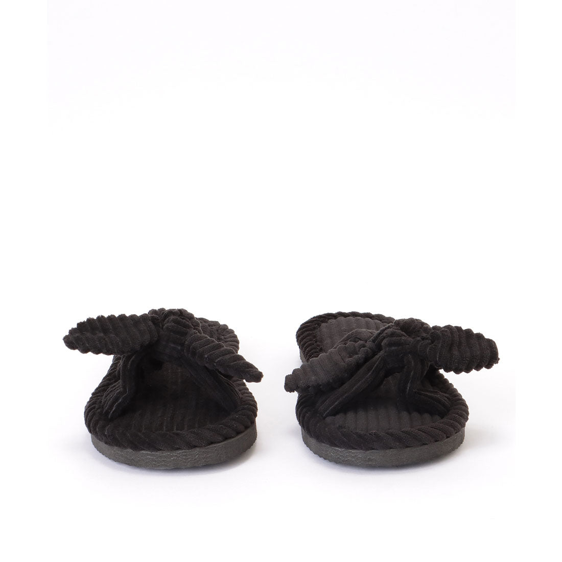 Lace Ladies Corduroy Ribbon Open Room Slippers
