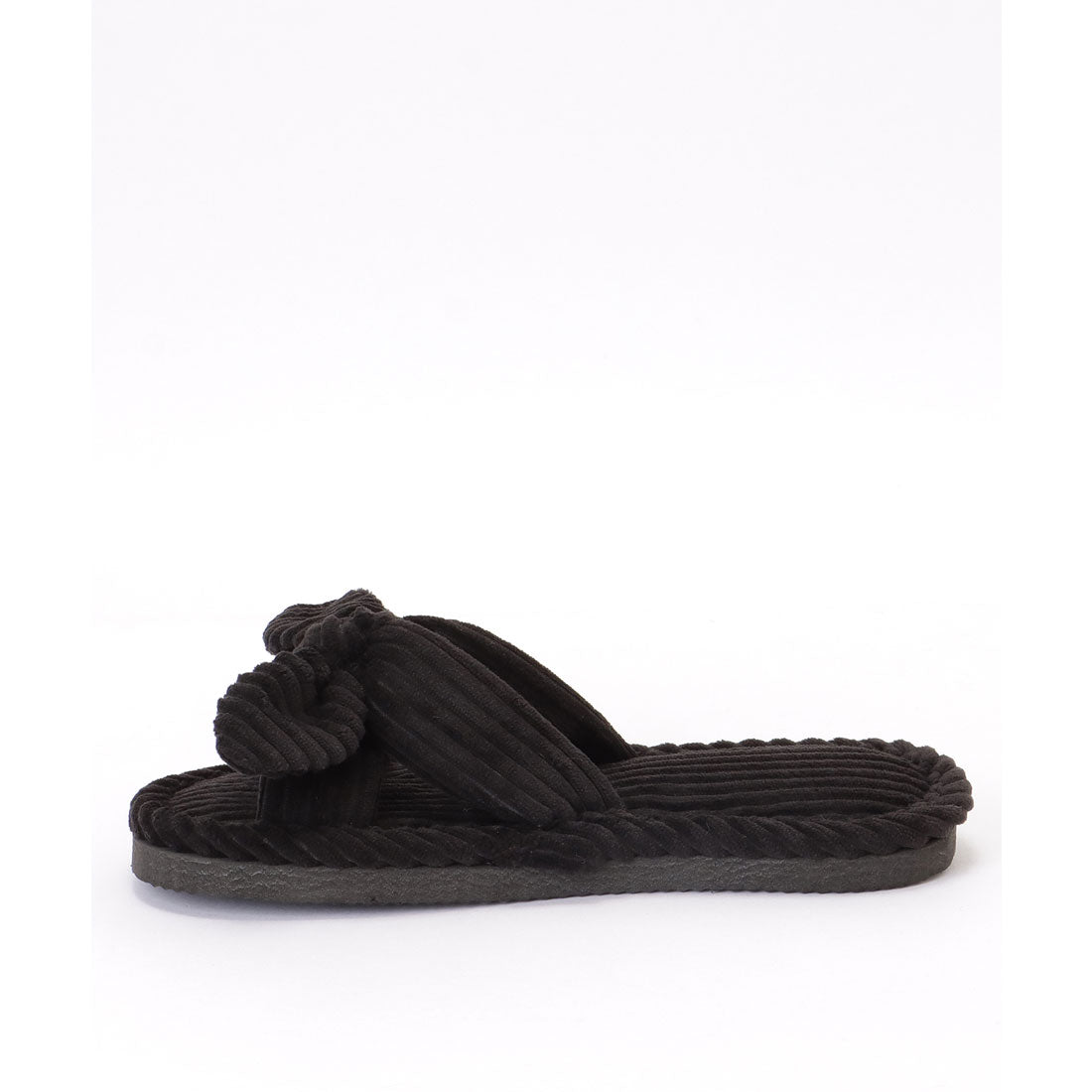 Lace Ladies Corduroy Ribbon Open Room Slippers