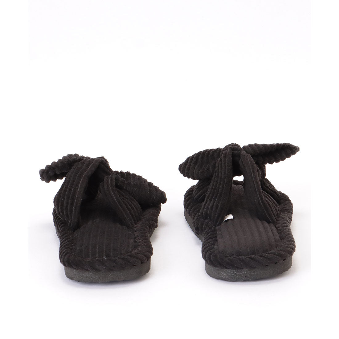 Lace Ladies Corduroy Ribbon Open Room Slippers