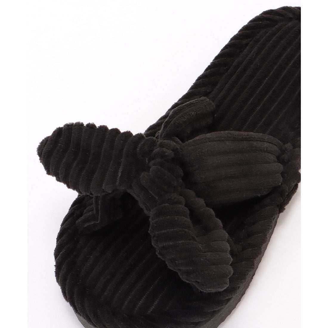 Lace Ladies Corduroy Ribbon Open Room Slippers