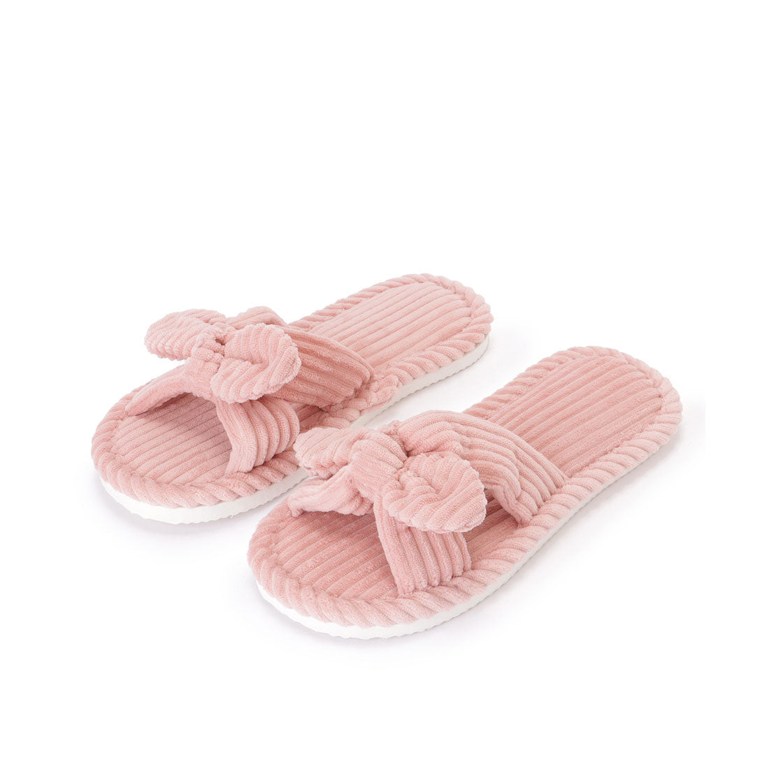 Lace Ladies Corduroy Ribbon Open Room Slippers