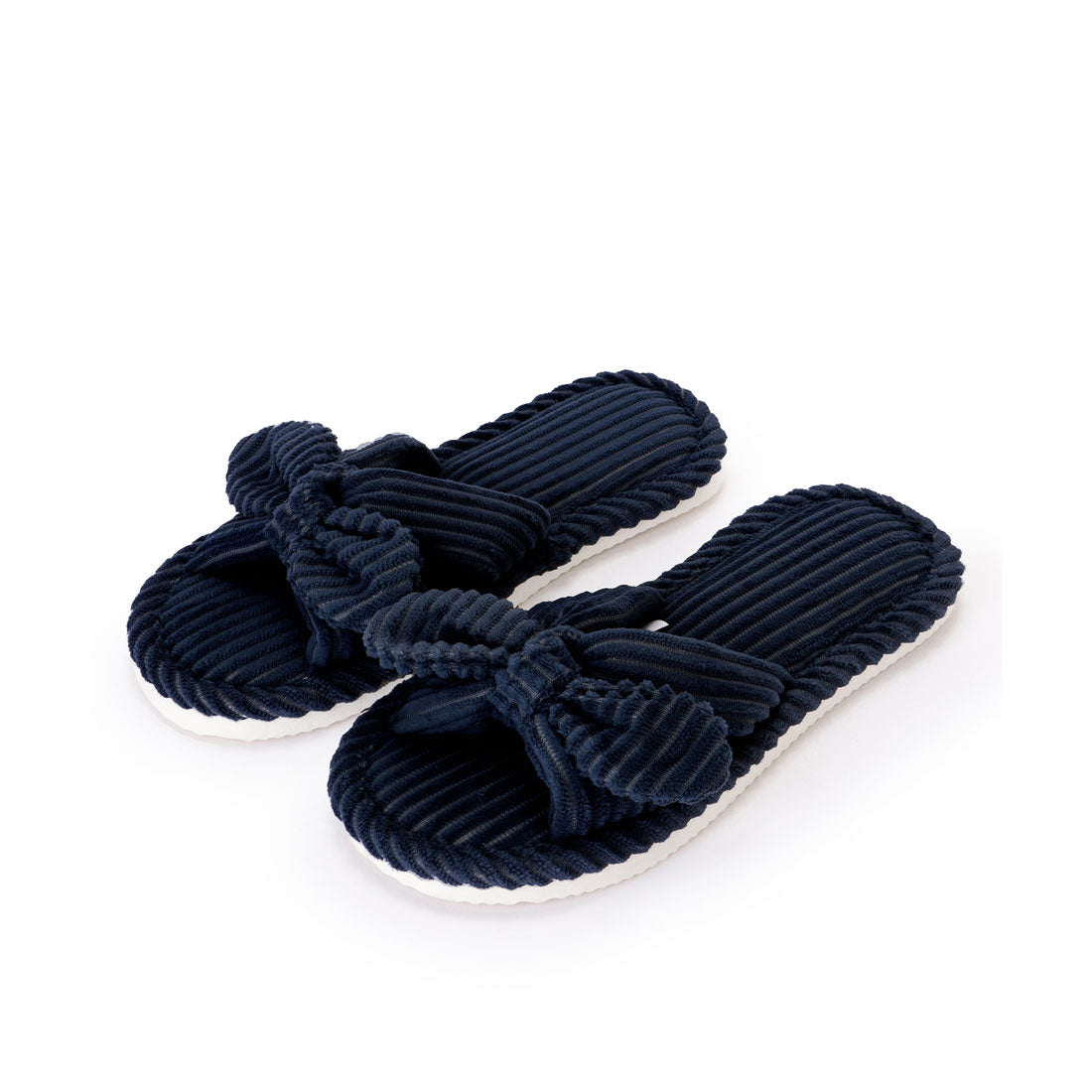 Lace Ladies Corduroy Ribbon Open Room Slippers