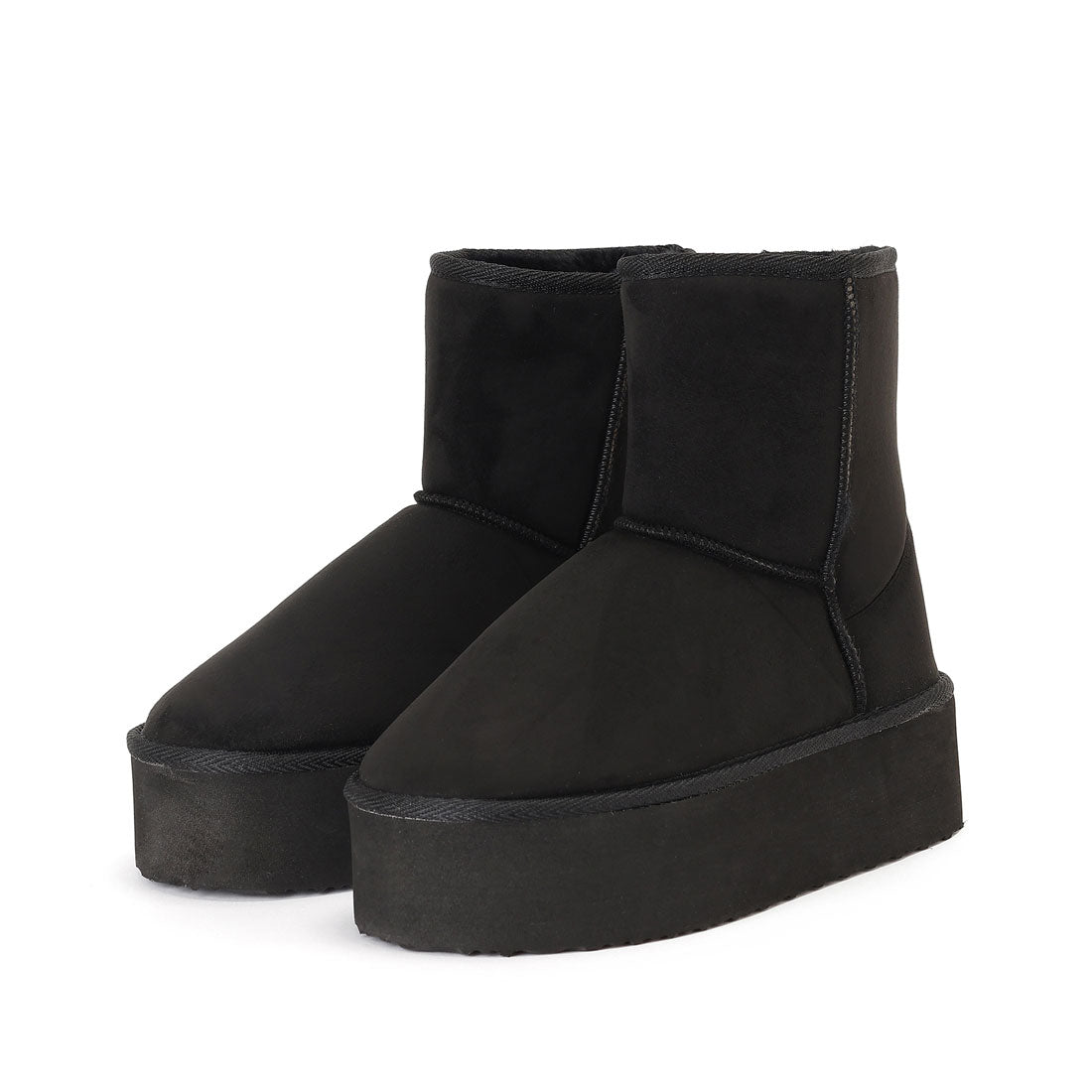 レースレディース Lace Ladies 5cm厚底 ムートン風 内ボア 厚底 ショート ブーツ （グレージュ） グレージュ