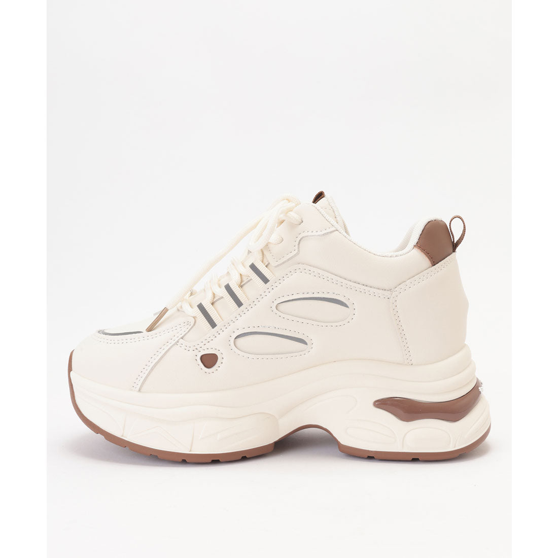 レースレディース Lace Ladies 厚底 レースアップ スポーツ スニーカー （アイボリー） アイボリー