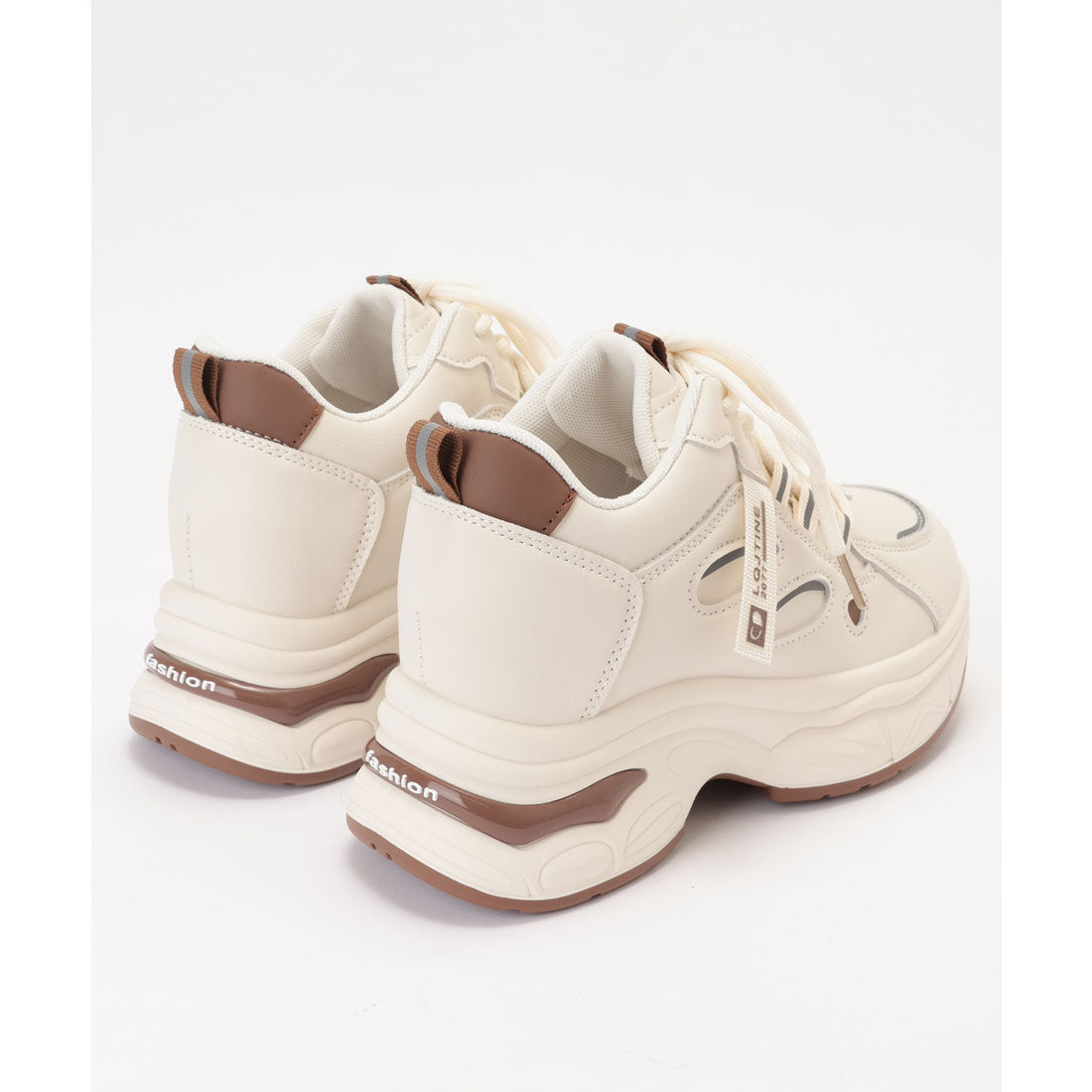 レースレディース Lace Ladies 厚底 レースアップ スポーツ スニーカー （アイボリー） アイボリー