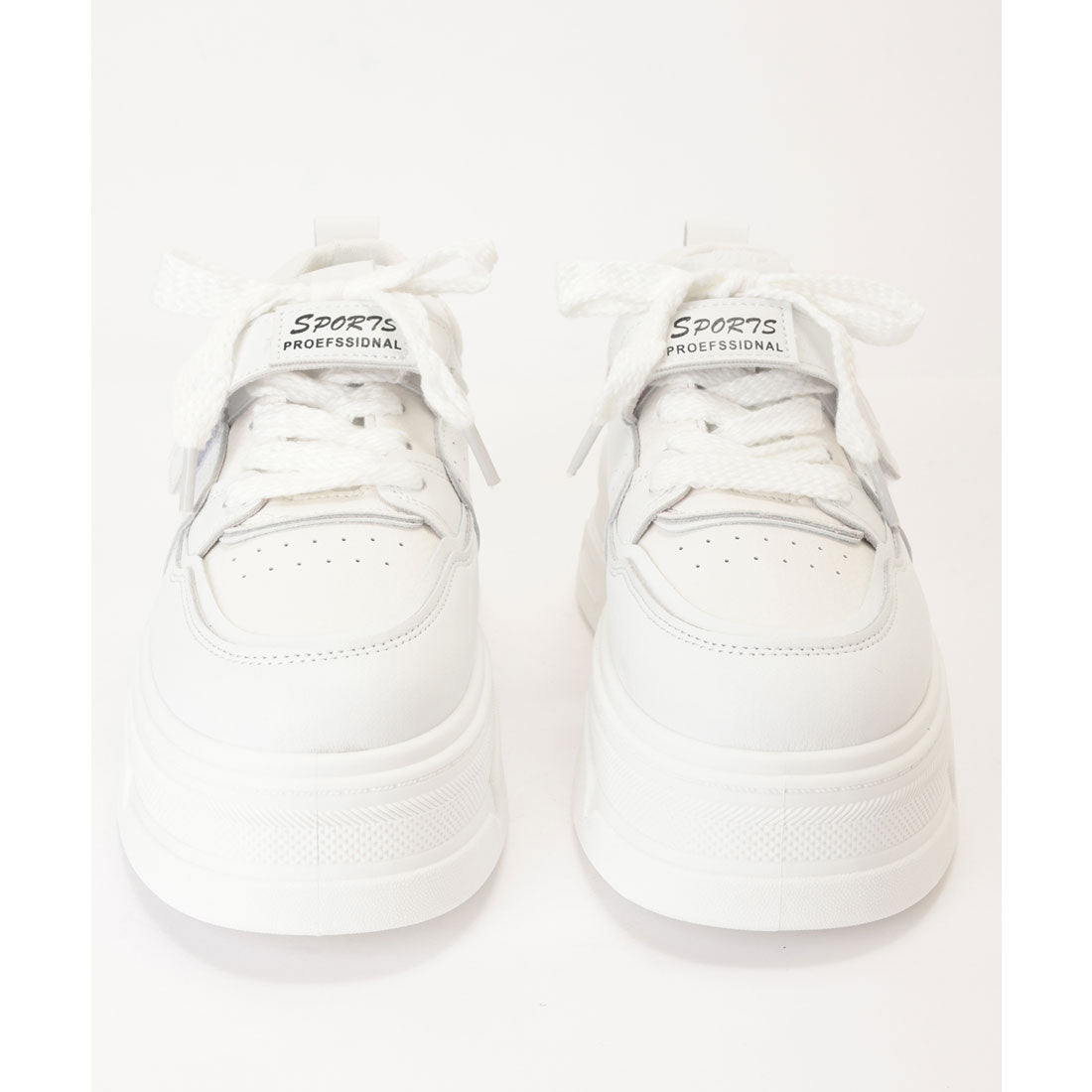 レースレディース Lace Ladies ベルクロ付き 厚底 レースアップ コート スニーカー （アイボリー） アイボリー