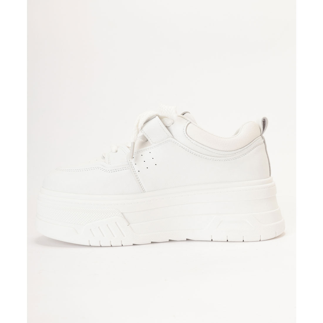 レースレディース Lace Ladies ベルクロ付き 厚底 レースアップ コート スニーカー （アイボリー） アイボリー