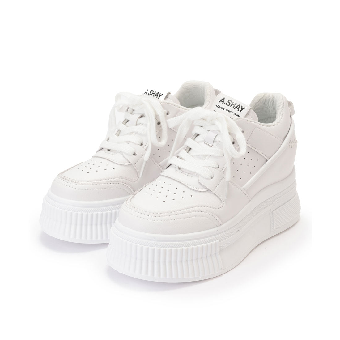 レースレディース Lace Ladies ワンカラー 厚底 ストラップ スニーカー （ブラック） ブラック