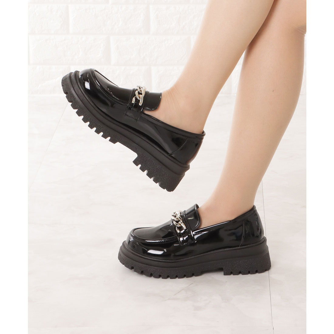 レースレディース Lace Ladies チェーン厚底ローファー