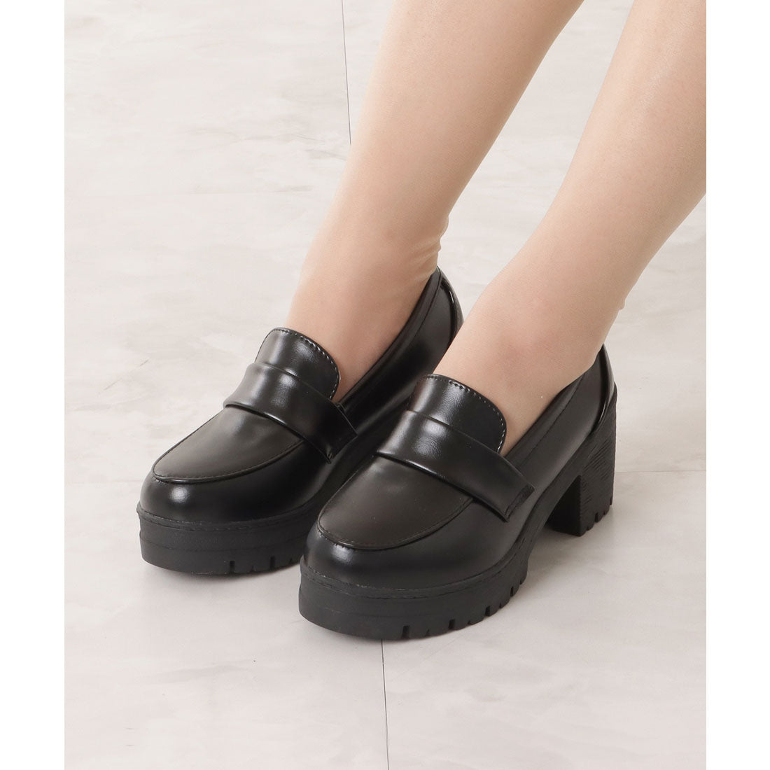 レースレディース Lace Ladies チャンキーヒールローファー