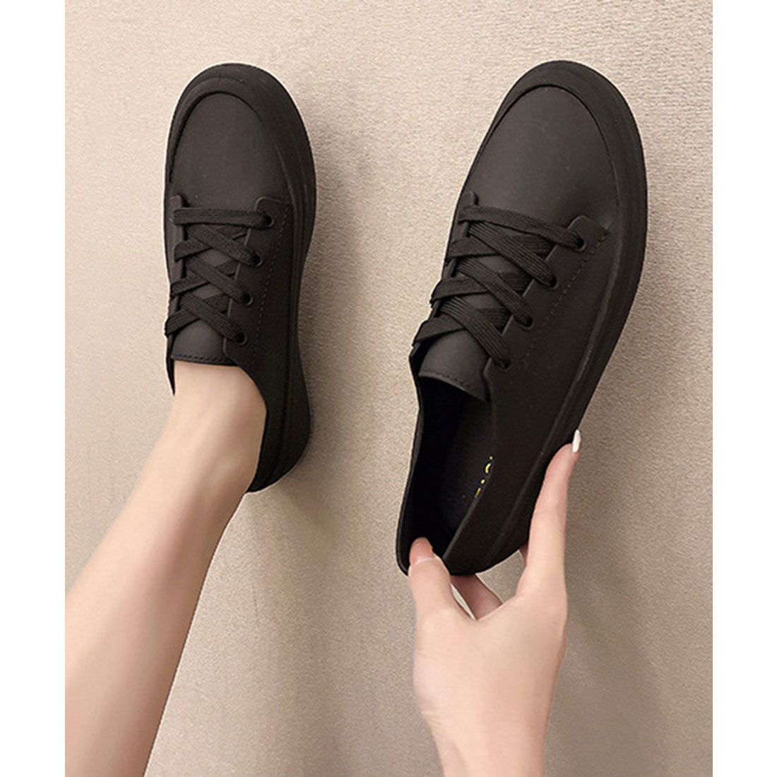レースレディース Lace Ladies ベーシックスニーカーデザインレインシューズ