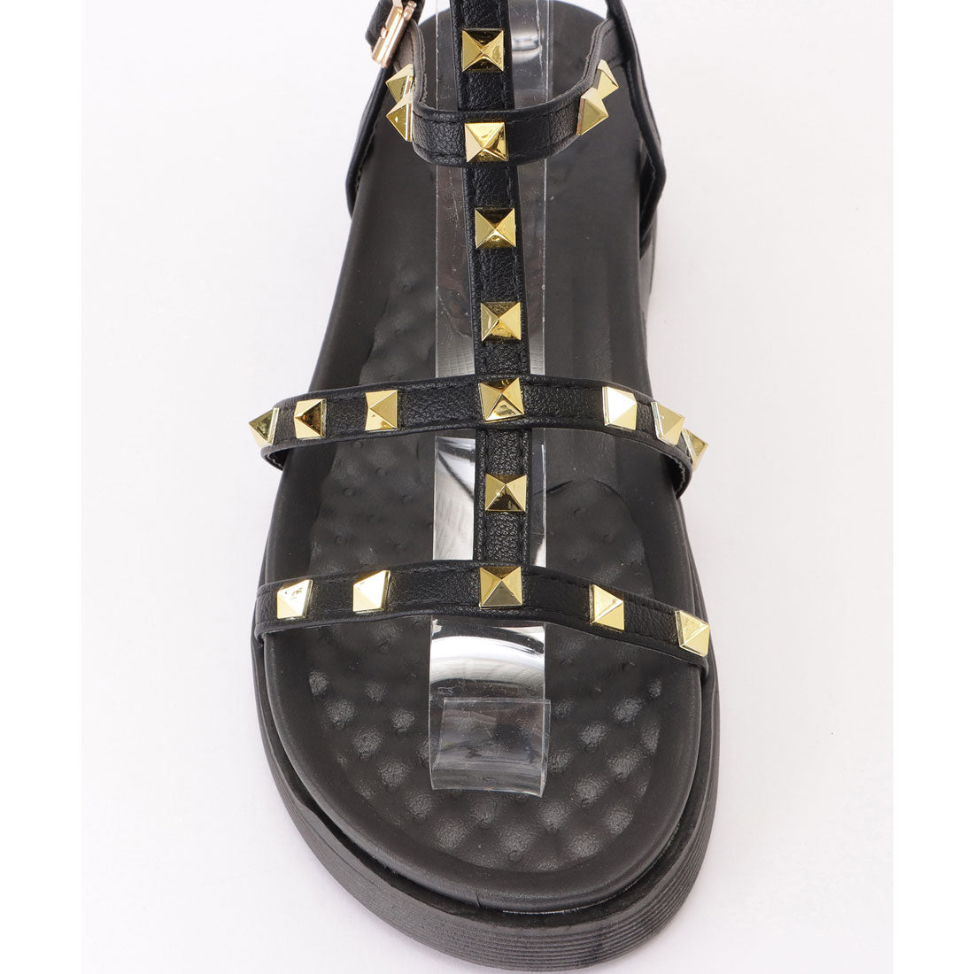 レースレディース Lace Ladies スタッズ付きクリアヒールストラップサンダル