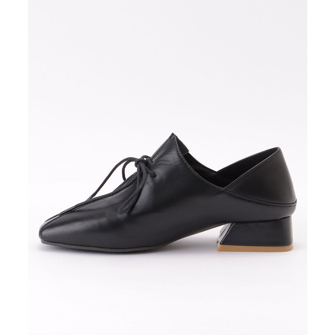 レースレディース Lace Ladies 2WAY レザー調 レースアップ チャンキー シューズ （ブラック） ブラック