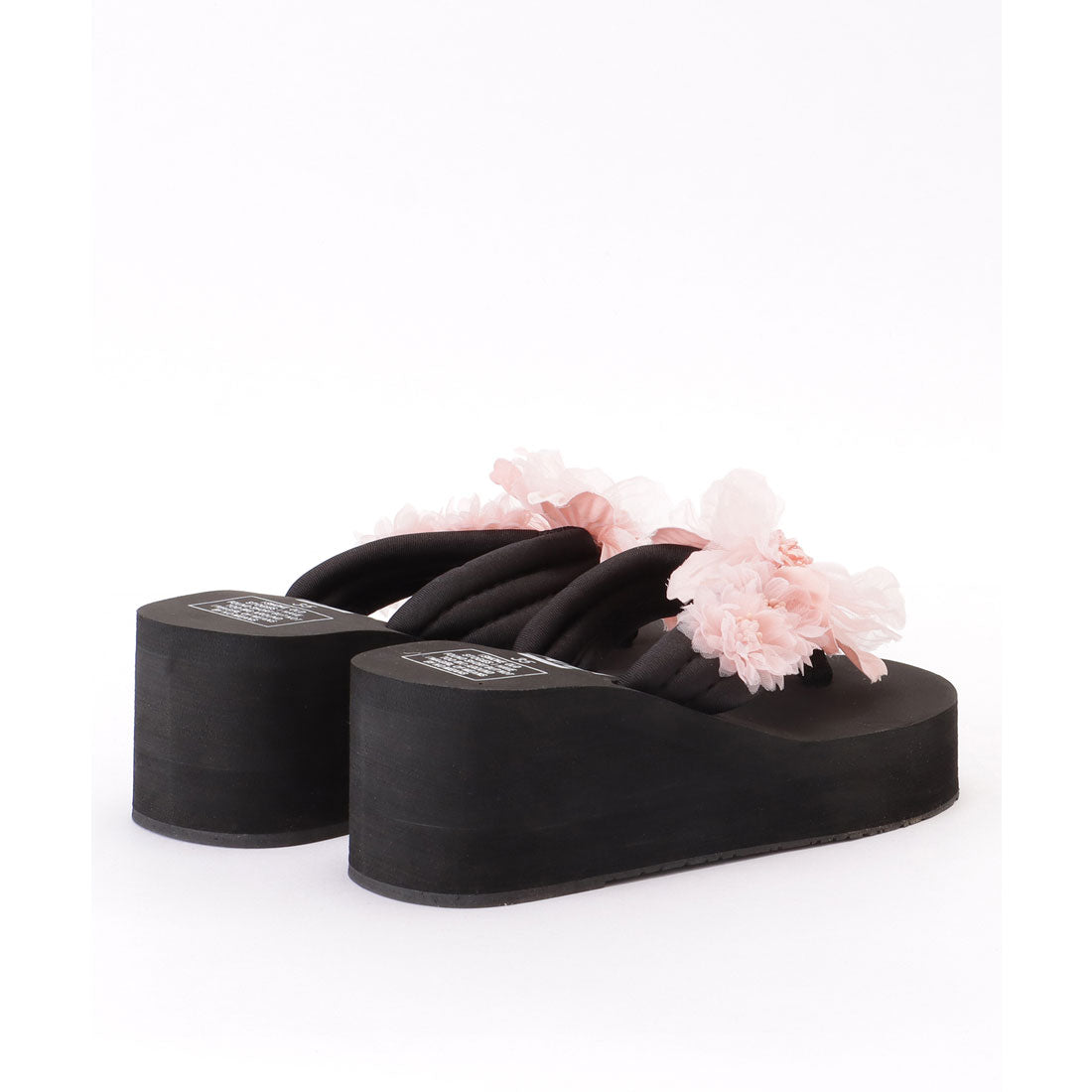 レースレディース Lace Ladies シアー フラワー 厚底 トング サンダル （ピンク） ピンク