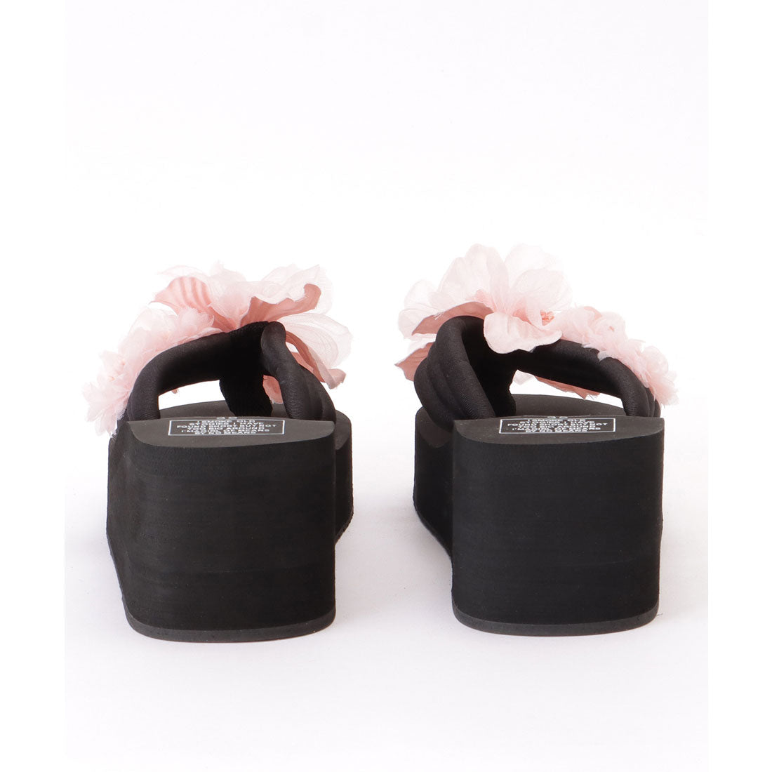 レースレディース Lace Ladies シアー フラワー 厚底 トング サンダル （ピンク） ピンク