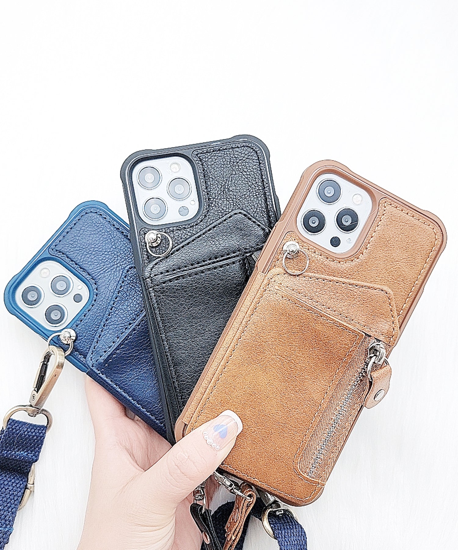 レースレディース Lace Ladies ショルダーストラップ付多機能iPhoneケーススマホケース （ブラック） ブラック