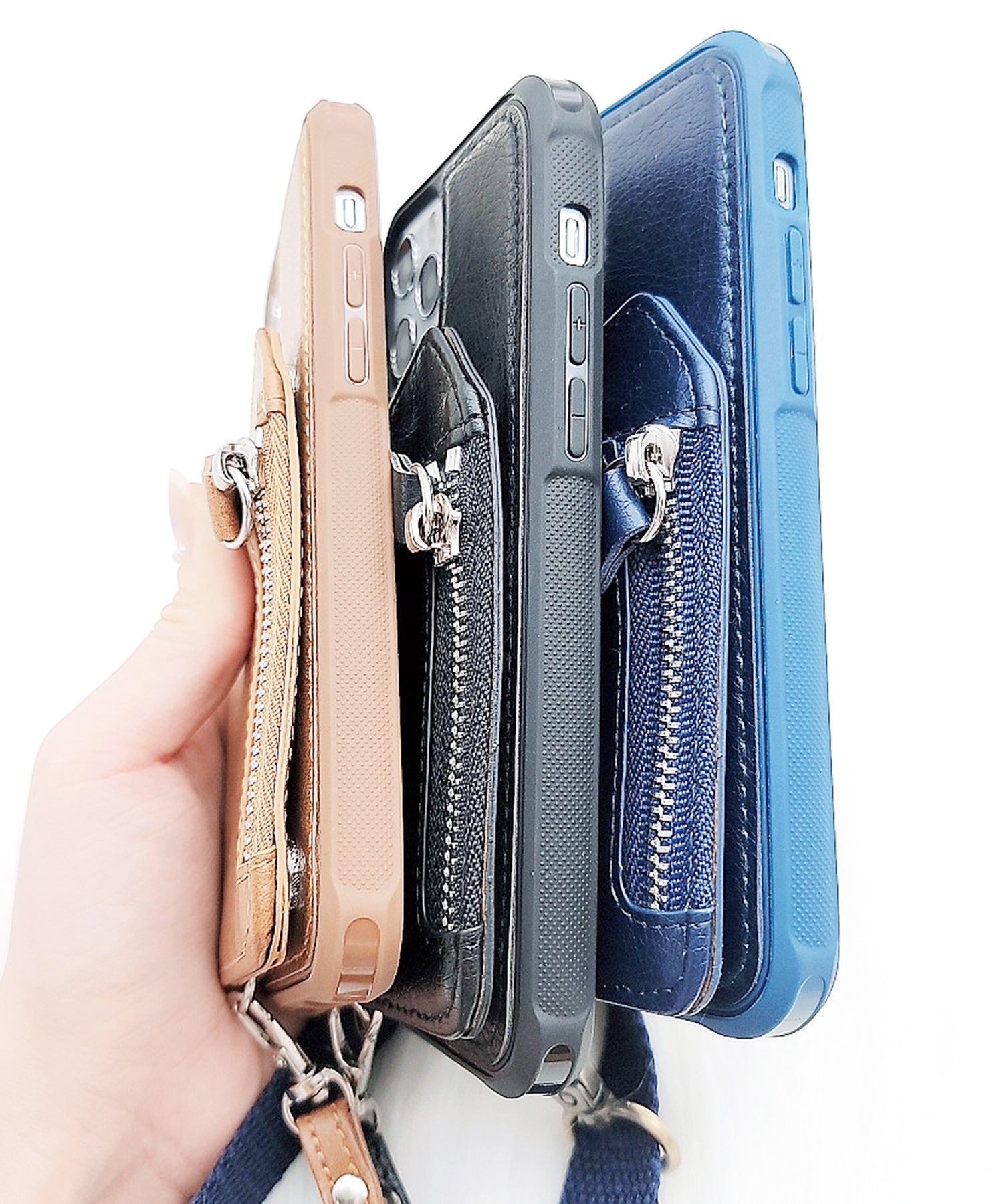 レースレディース Lace Ladies ショルダーストラップ付多機能iPhoneケーススマホケース （ブラック） ブラック