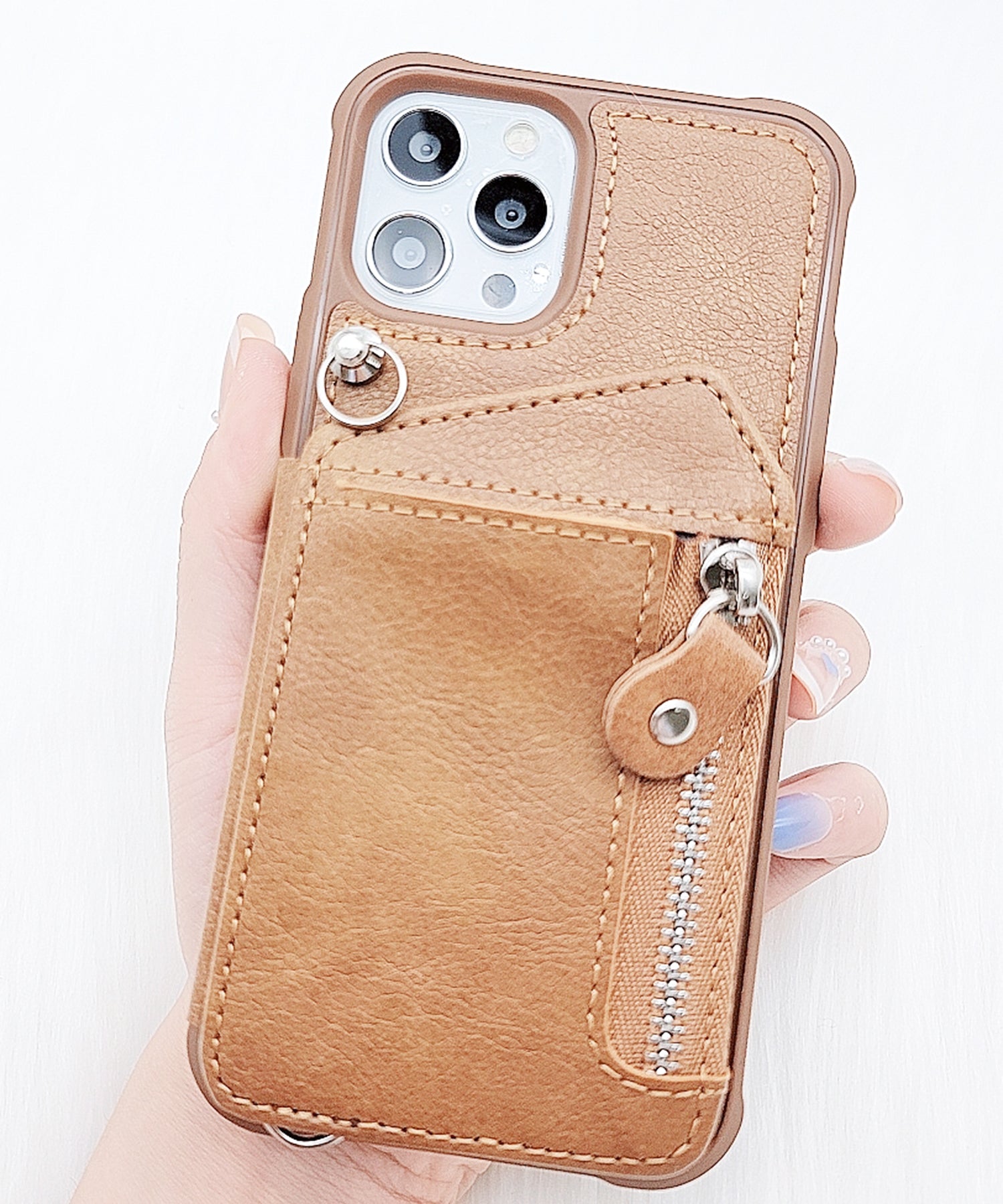 レースレディース Lace Ladies ショルダーストラップ付多機能iPhoneケーススマホケース （ブラウン） ブラウン