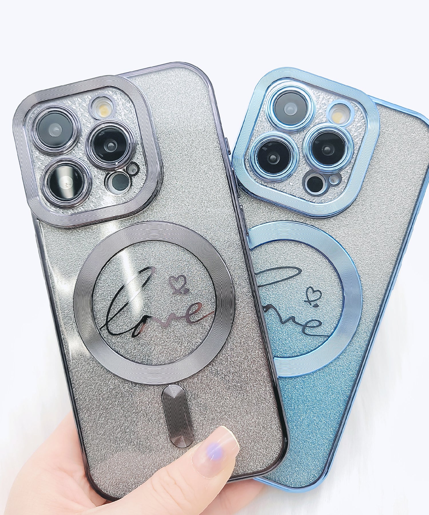 レースレディース Lace Ladies ラメグラデーションカラーiPhoneケース （ブラック） ブラック