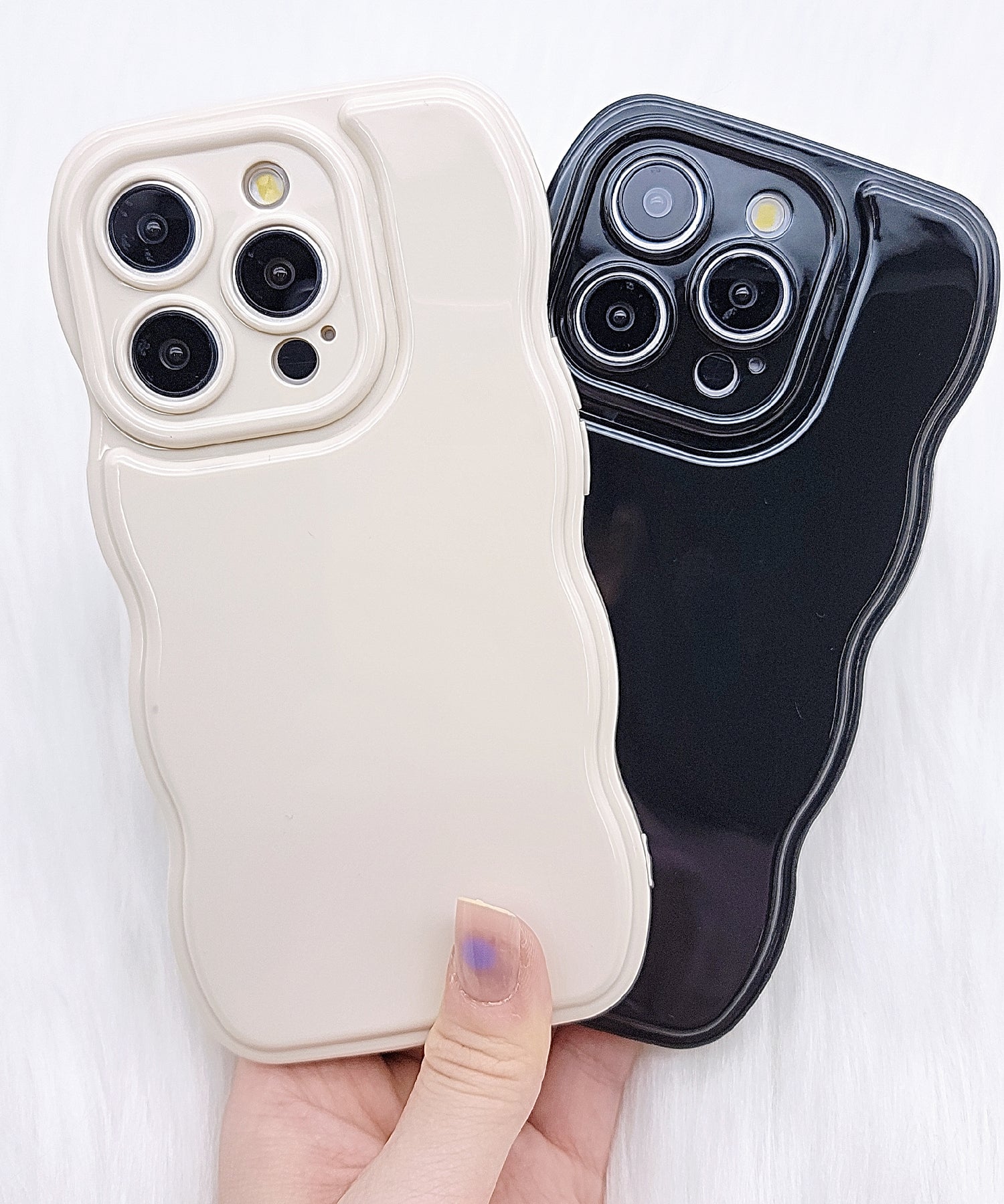 レースレディース Lace Ladies クラウドウエーブうるツヤiPhoneカバー （アイボリー） アイボリー