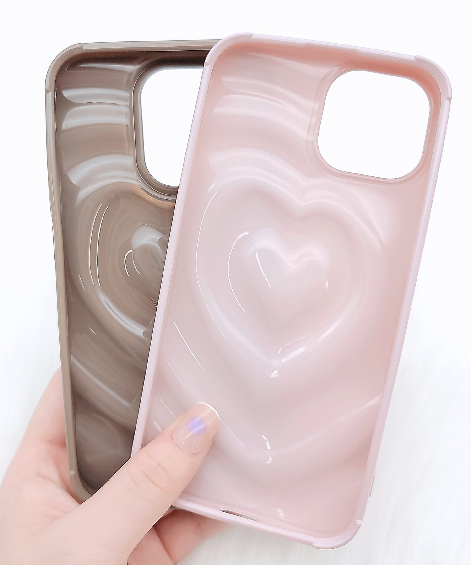 レースレディース Lace Ladies 立体ハートスクエアiPhoneカバー （ブラック） ブラック