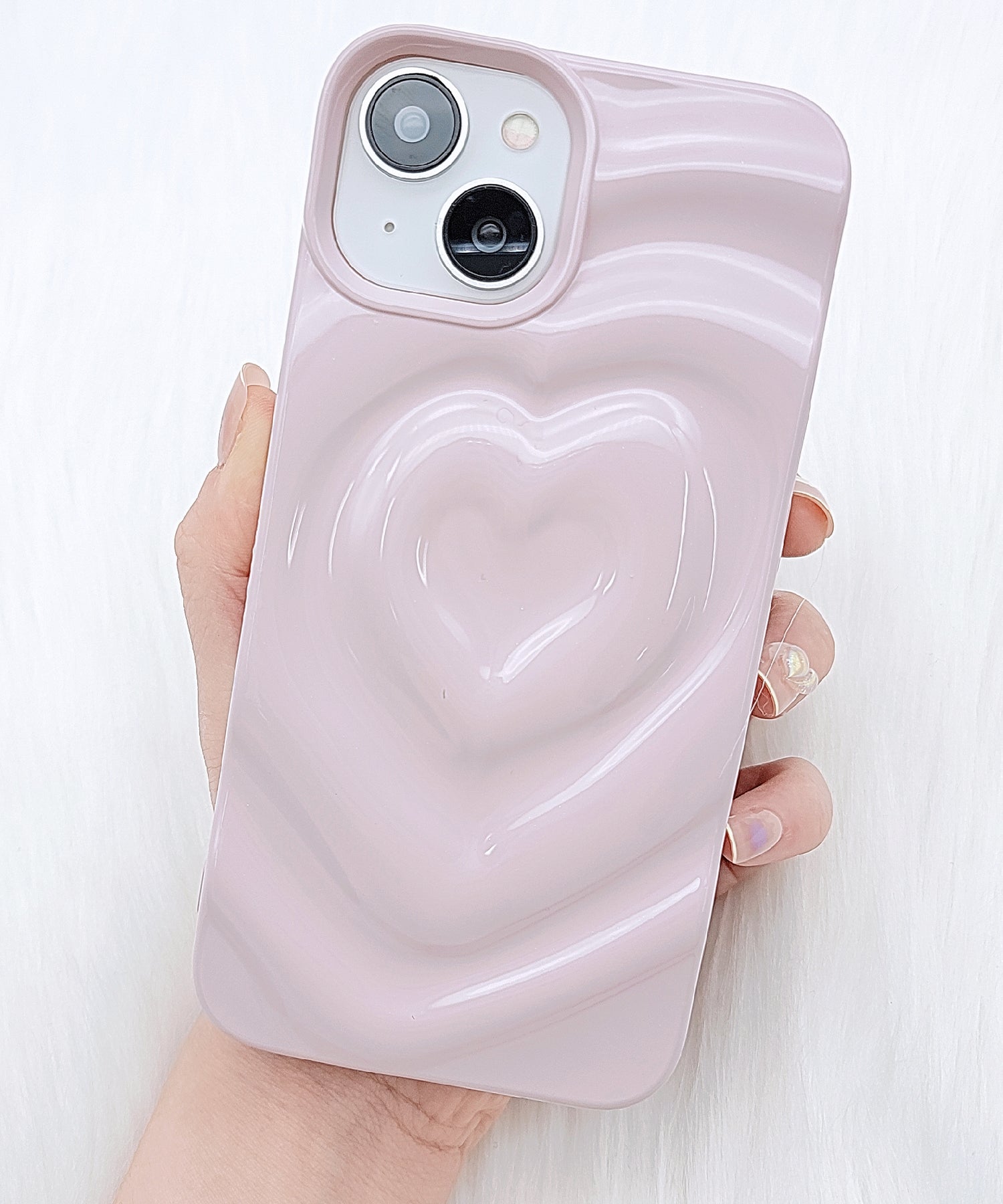 レースレディース Lace Ladies 立体ハートスクエアiPhoneカバー （ピンク） ピンク