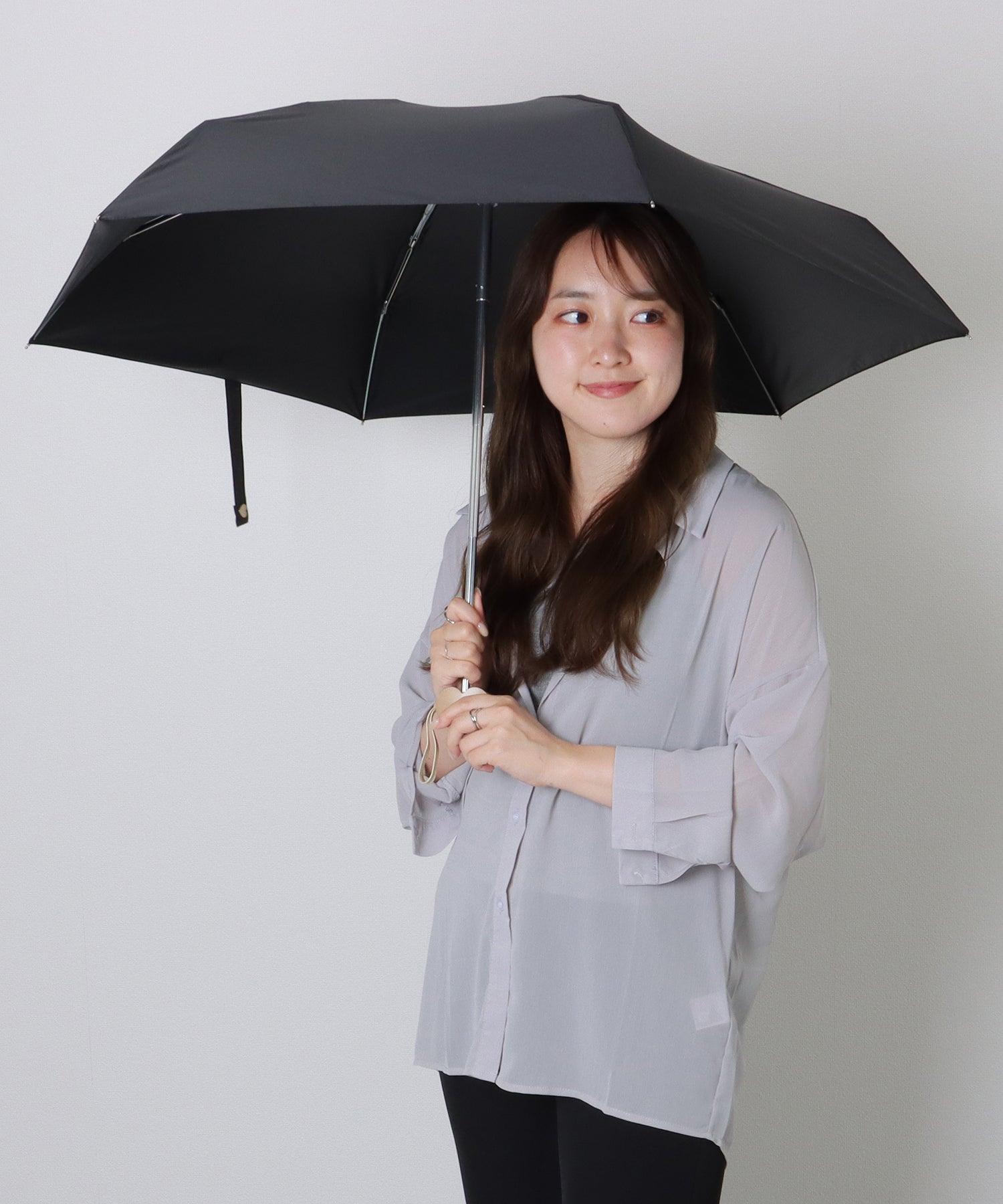 レースレディース Lace Ladies ソリッドカラー ハート ハンドル 晴雨兼用 折りたたみ傘 （ブルー） ブルー