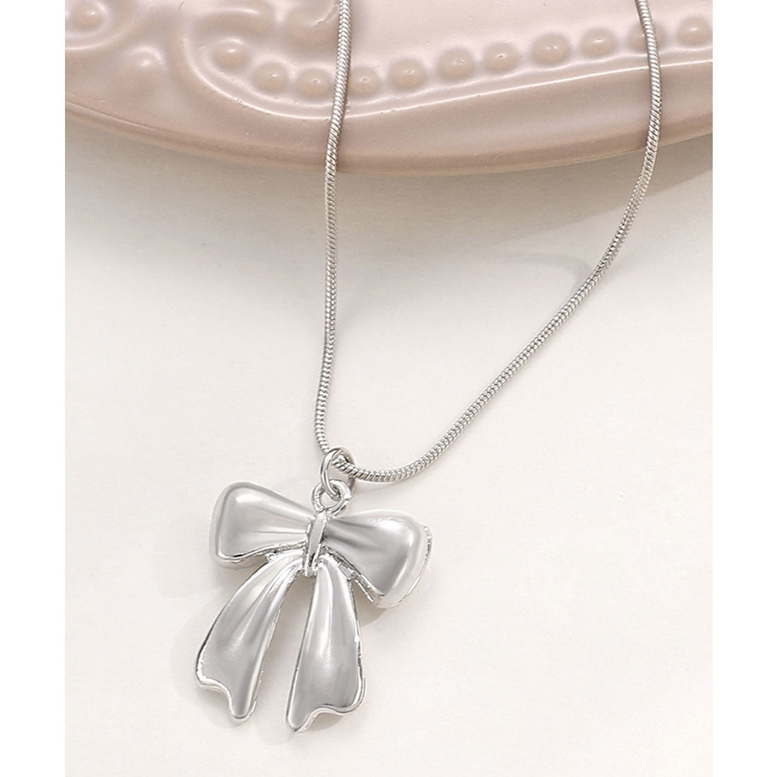 レースレディース Lace Ladies リボン モチーフ バラエティ デザイン ネックレス （C.シルバー） C.シルバー