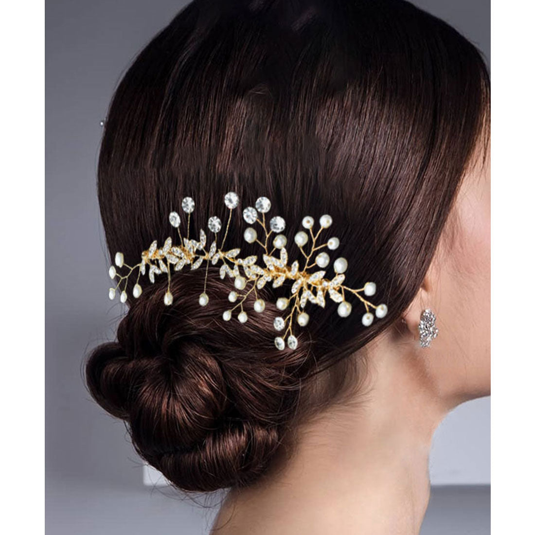 レースレディース Lace Ladies パール ビジュー ボタニカル ガーランド ヘアコーム （ゴールド） ゴールド