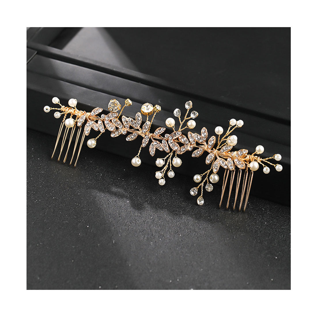 レースレディース Lace Ladies パール ビジュー ボタニカル ガーランド ヘアコーム （ゴールド） ゴールド