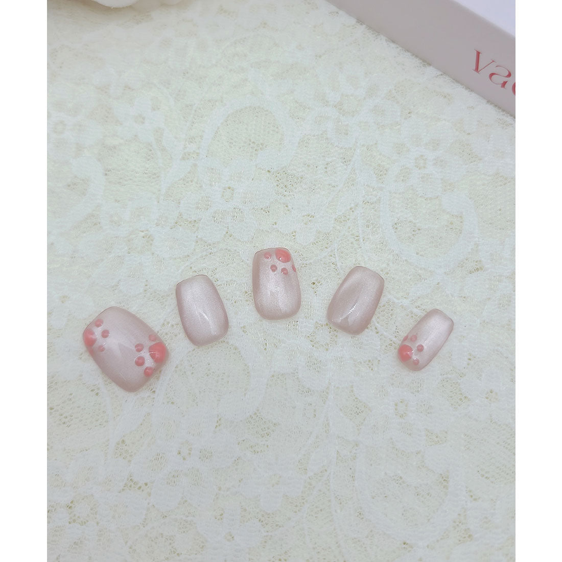 レースレディース Lace Ladies 3D フットスタンプ ラウンド ネイルチップ【返品不可商品】 （ピンク） ピンク