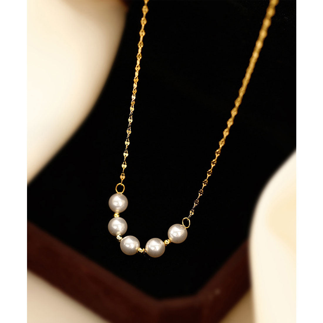 レースレディース Lace Ladies メタリック フロント パール コンビ ネックレス （シルバー） シルバー