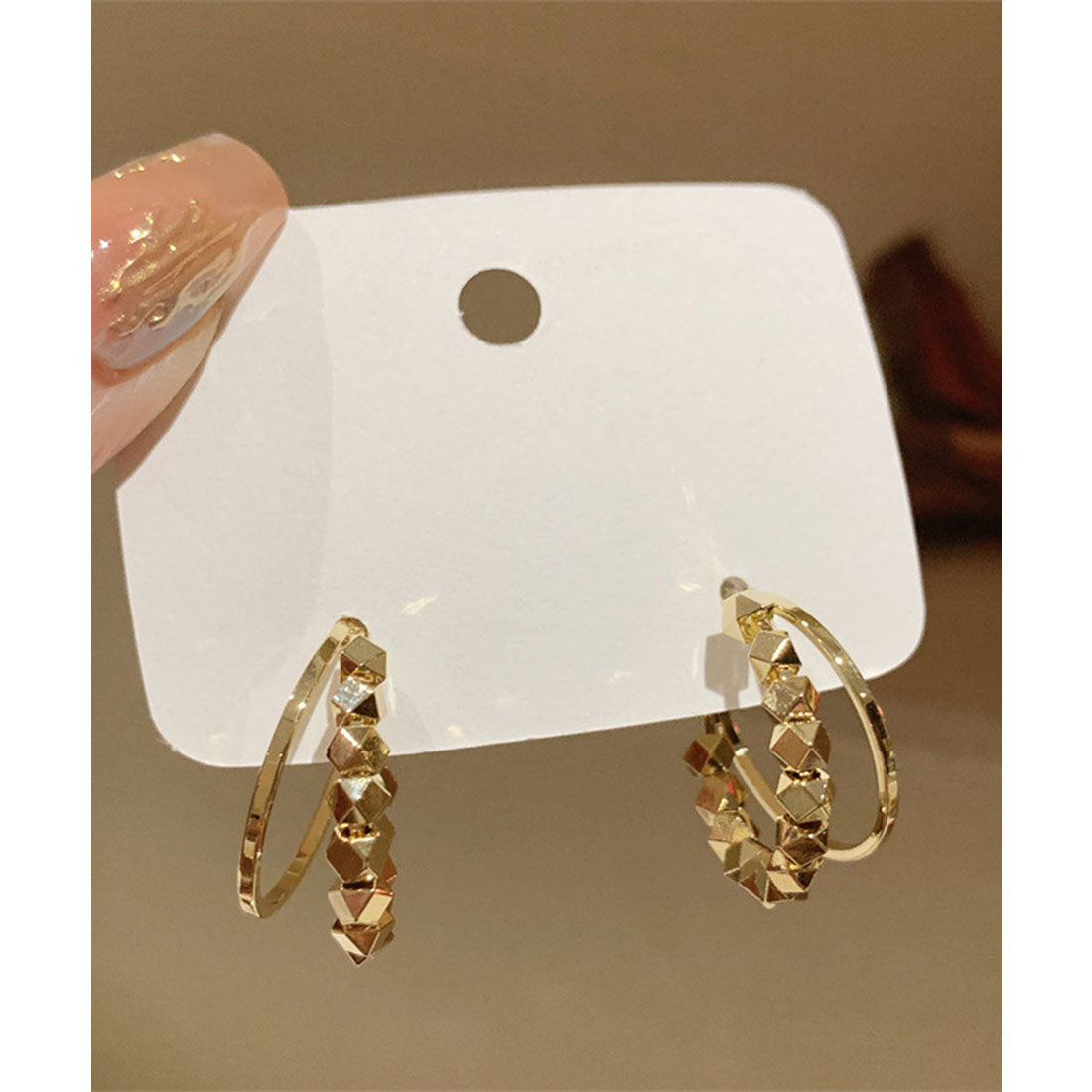 レースレディース Lace Ladies メタル 2連 ハーフ ループ ピアス （シルバー） シルバー