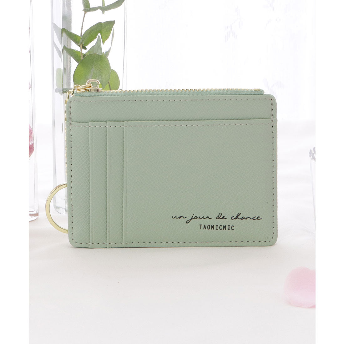 レースレディース Lace Ladies キーリング付きスリムカードケース,ミント