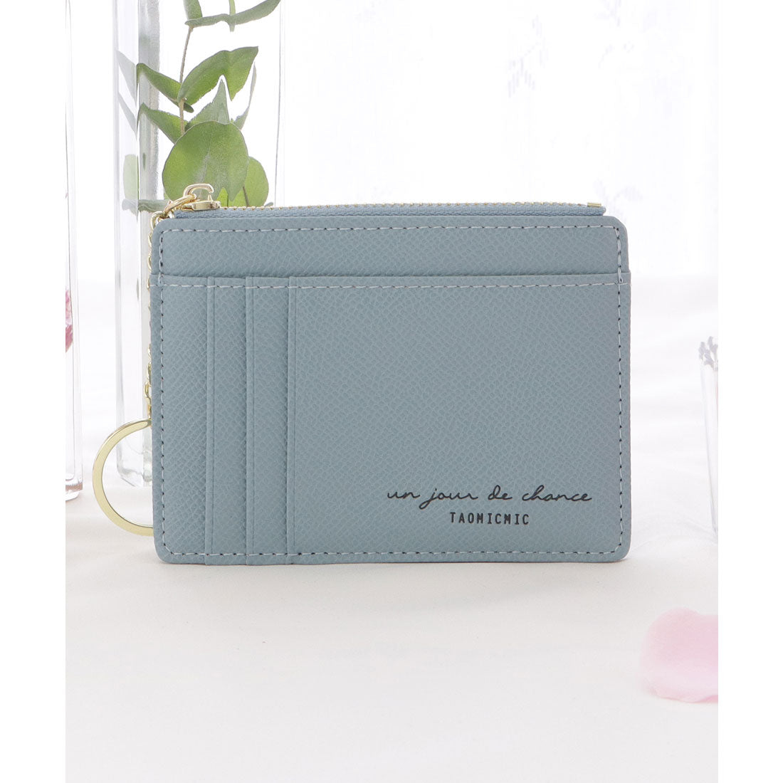 レースレディース Lace Ladies キーリング付きスリムカードケース,ブルー