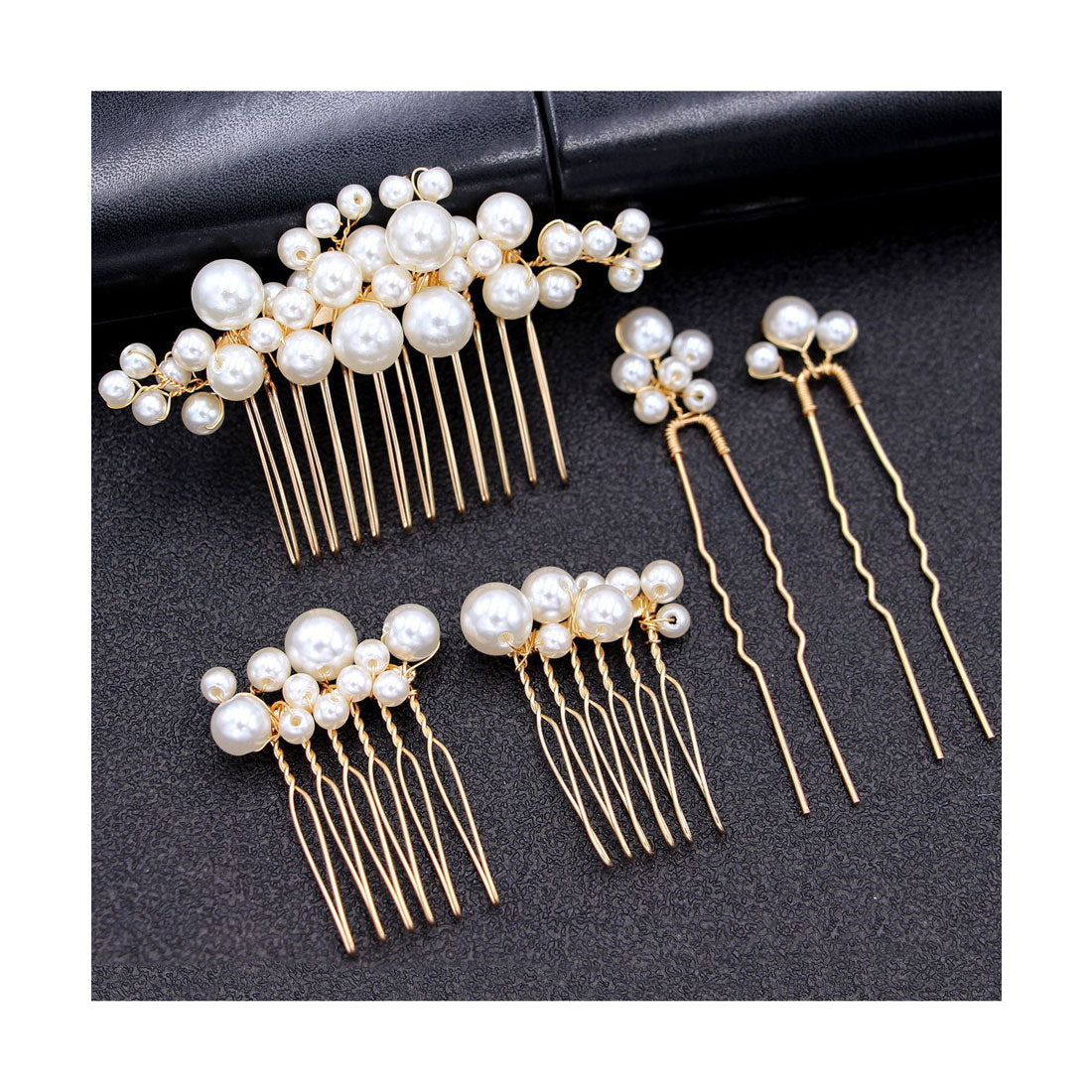 レースレディース Lace Ladies 【5本セット】ボタニカル パール ヘアコーム Uピン （シルバー） シルバー