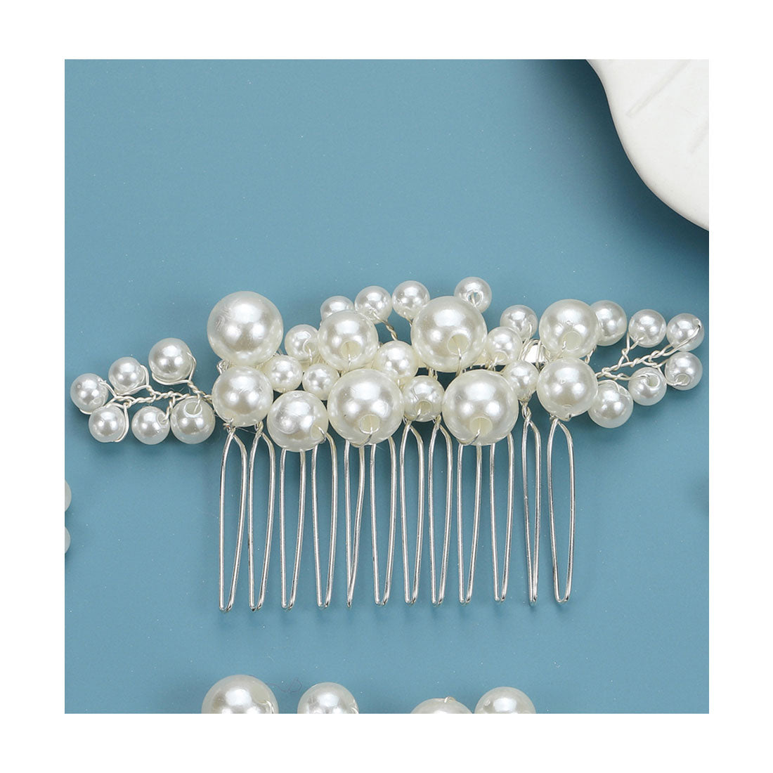 レースレディース Lace Ladies 【5本セット】ボタニカル パール ヘアコーム Uピン （シルバー） シルバー