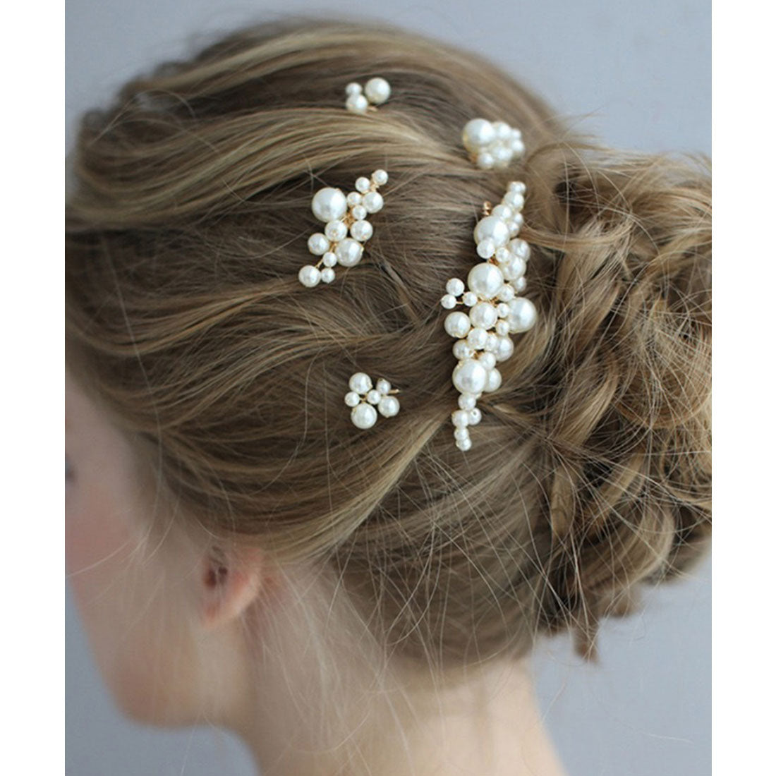 レースレディース Lace Ladies 【5本セット】ボタニカル パール ヘアコーム Uピン （ゴールド） ゴールド