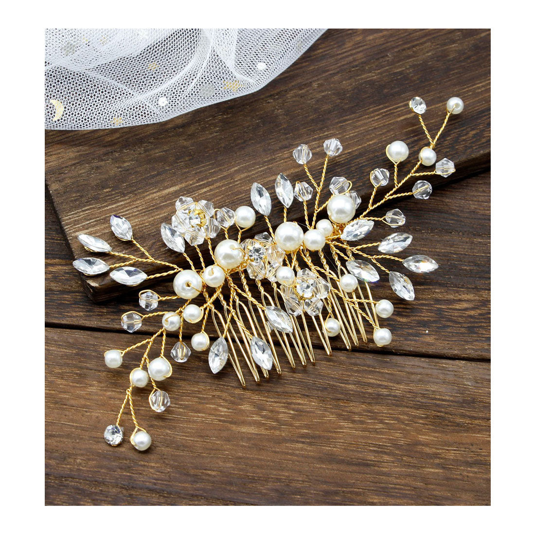 Race Ladies Lace Ladies Botanical Pearl × Bijou Bouquet Comb