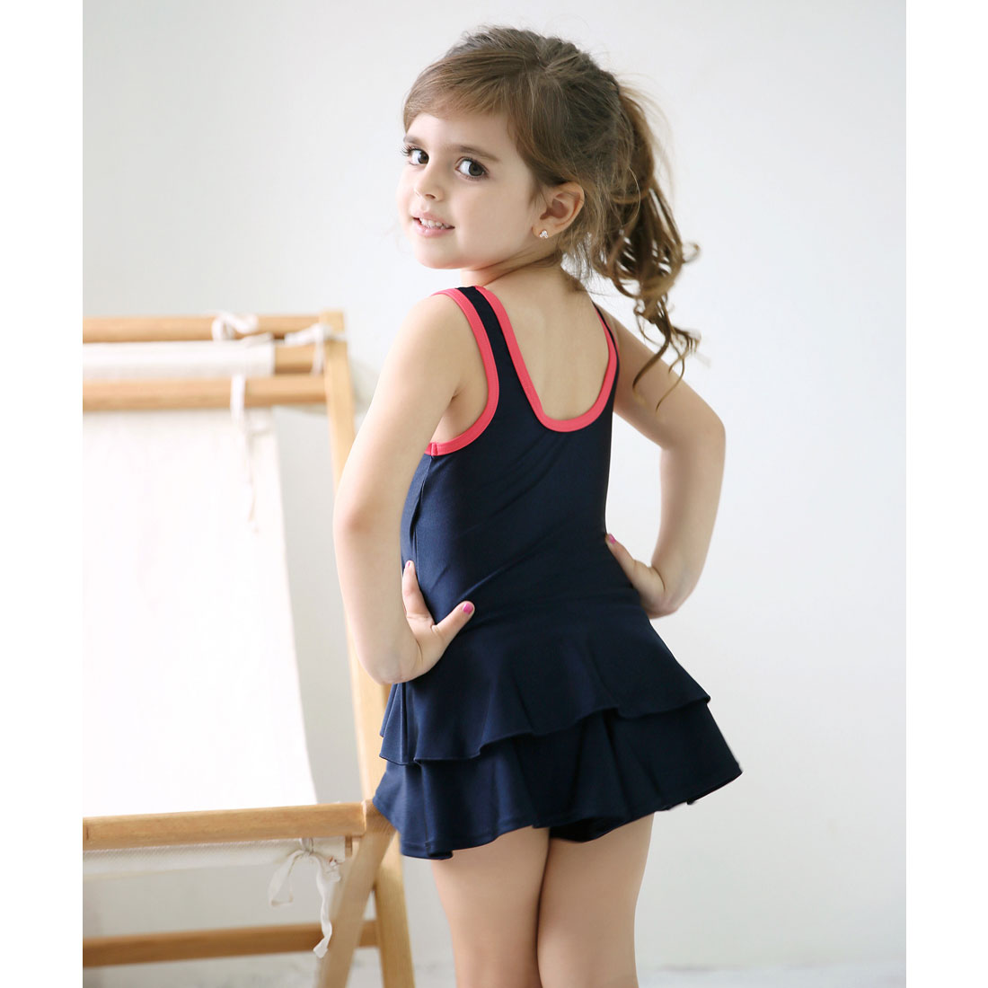 Lace Ladies Girls' Ruffle Skirt One Piece School Swimsuit Girls' One Piece Swimsuit [Non-returnable item]